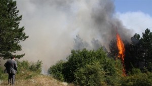 Военни се включиха в гасенето на пожара над Стара Загора