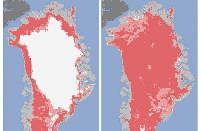 НАСА съобщи за рязко разтопяване на ледовете на Гренландия