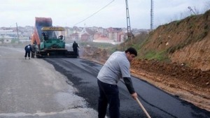 Асфалтова машина премаза работник