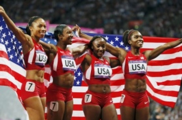Американската щафета 4 x 100 метра постигна феноменален рекорд