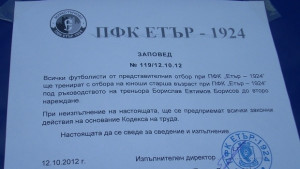 Разнобоят в Етър 24 стана пълен пратиха мъжкия отбор да
