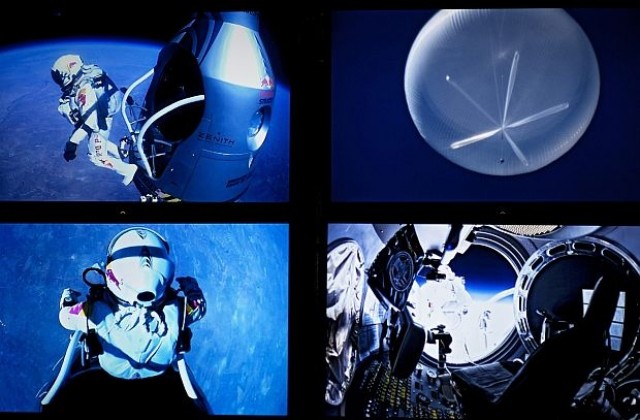 Феликс Баумгартнер скочи успешно от ръба на Космоса, премина звуковата бариера