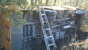 Автобус с екскурзианти се обърна по пътя за Боженци