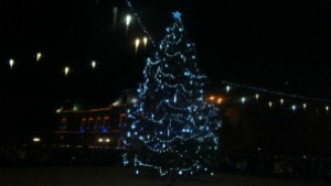 Коледна елха грейва в кв Долапите