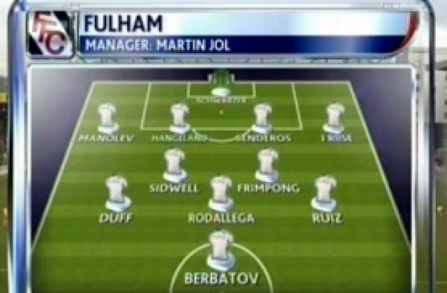 ВИДЕО: Манолев и Бербатов титуляри заедно за Фулъм срещу Норич!