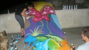 Графити в Крайдунавския парк