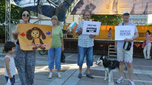 Около двайсет души протестираха на площада в Хасково