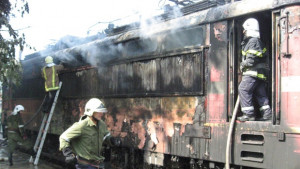 Локомотив изгоря тази сутрин