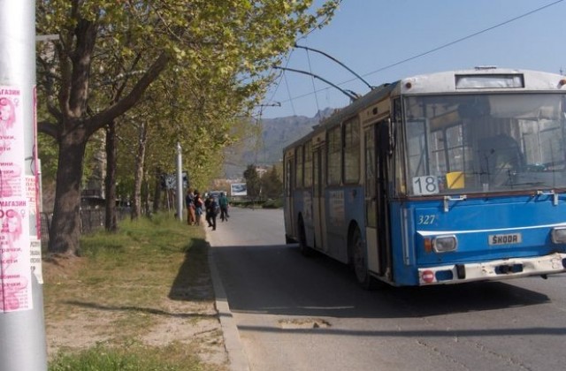 Временна промяна в маршрута на тролей № 201 в Сливен