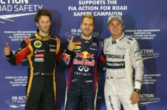 Фетел показа нерви и самочувствие за пол позишън в Сингапур