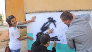 Отпечатаха Вестителя на свободата на стената