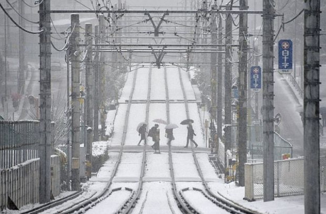 Двама загинали, 680 ранени и 200 анулирани полета заради снега в Япония