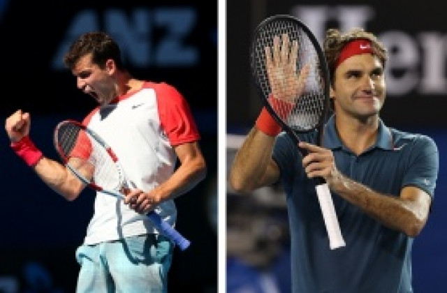 Григор Димитров тренира с Роджър Федерер