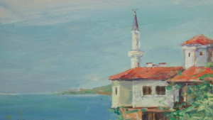 Румънци рисуват Двореца Балчик и морето