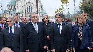 Осветиха основния камък на паметника на цар Самуил край църквата