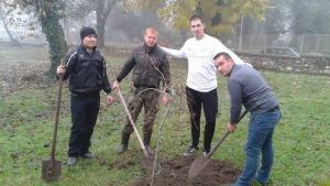 Младежи от ГЕРБ Пордим засадиха дръвчета в Дневния център