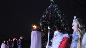 Във Враца запалиха светлините на коледното дърво с Обичам те