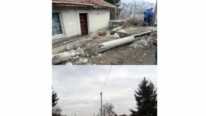 Възстановиха стълб в Самоводене съборен при пътен инцидент