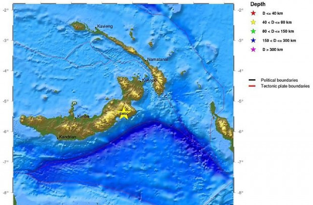 6.9 по Рихтер разлюля Папуа-Нова Гвинея