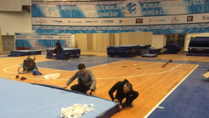 Монтират уредите за Световната купа в зала Конгресна СНИМКИ