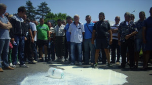 Млекопроизводители блокираха Дунав мост