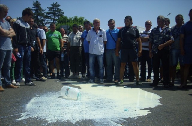 Млекопроизводители блокираха Дунав мост