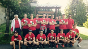 Владо Велинов с националите в Македония