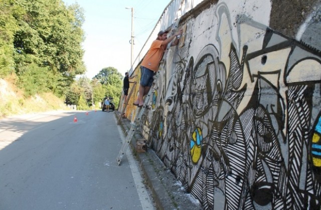 Графити разкрасяват входа на Елена