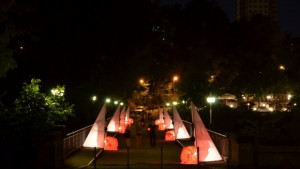 Мост на светлината грейна над Янтра във Велико Търново