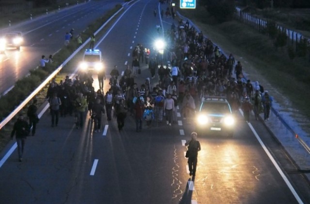 Няколкостотин мигранти се движат пеша към Будапеща по магистрала в Унгария