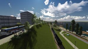 Нова пешеходна зона панорамна велоалея яхтено пристанище на Кея