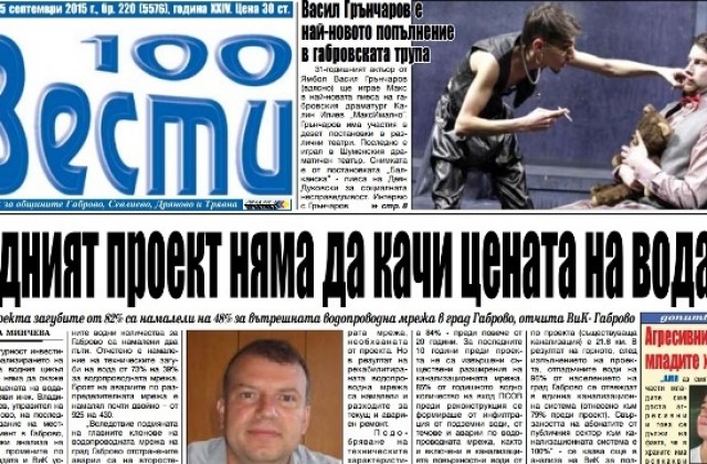 Водният проект няма да качи цената на водата