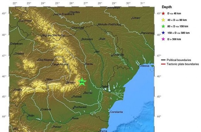 Трус с магнитуд 4.1 по Рихтер разлюля Вранча във вторник