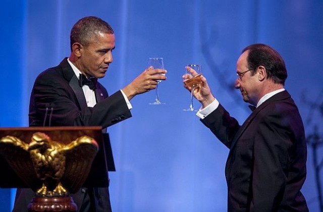 Оланд заведе Обама на „работна вечеря в шикозен ресторант