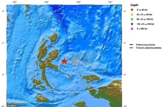 Земетресение с магнитуд 6.2 по Рихтер разлюля Индонезия