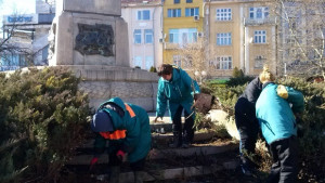 Цветя ще красят паметника на площад Свобода в Плевен