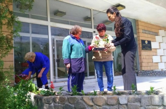 Дамите от ГЕРБ - Бобошево разкрасиха с цветя градинките пред кметството в с. Усойка