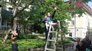 Деца украсиха Великденско дърво