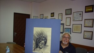 Художникът Каравальо дари портрет на оперната прима Нели Божкова на