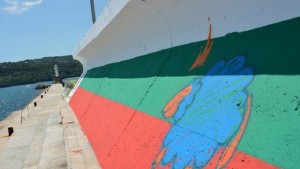 Нарисуваха овца върху знамето на вълнолома