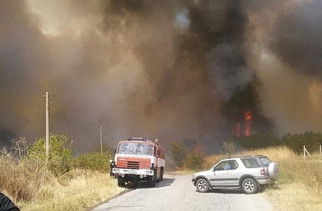 Пожар изпепели 2500 дка в Гълъбово, отмениха бедственото положение (СНИМКИ)