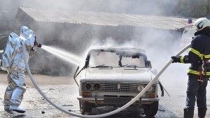 Космонавт на демонстрациите за празника на пожарникарите