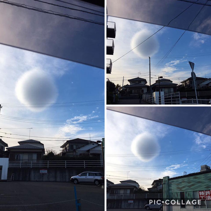 Странен сферичен облак се появи над японския град Фуджисава, южно от Токио, съобщи Сайънс алърт. Според направилия снимката фотограф, облакът започнал много бързо да губи формата си и се разпръснал сякаш никога не е съществувал.