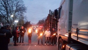 Протест на граждани на Силистра срещу движението на тирове в