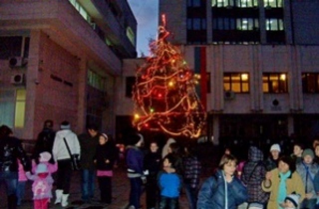 Коледната елха грейва празнично в Ловеч