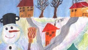 Осмокласничка нарисува коледната картичка на Община Павликени