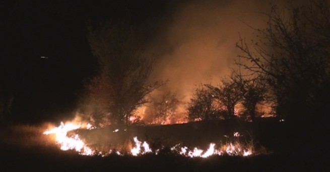 Голям горски пожар избухна късно снощи във вторник край Благоевград