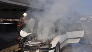 Кола изгоря в движение в Хасково на входа от Димитровград