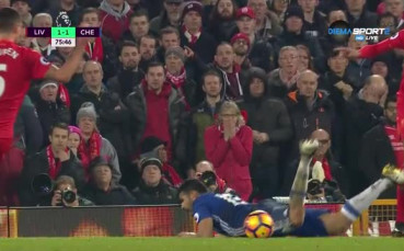 Диего Коста изработи и профука дузпа срещу Ливърпул