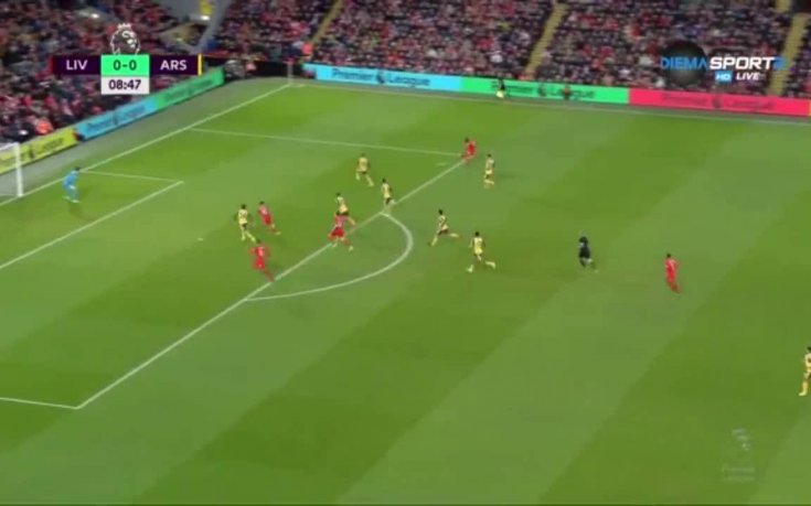 Ливърпул - Арсенал 2:0 /първо полувреме/